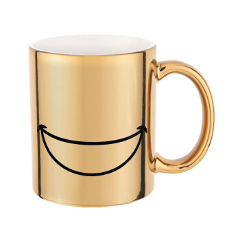 Big Smile, Mug ceramic, gold mirror, 330ml