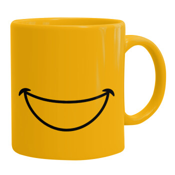 Big Smile, Ceramic coffee mug yellow, 330ml (1pcs)