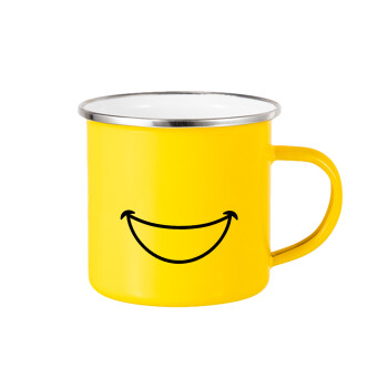 Big Smile, Κούπα Μεταλλική εμαγιέ Κίτρινη 360ml