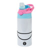 Children's hot water bottle, stainless steel, with safety straw, Pink/BlueCiel (360ml) BPA FREE