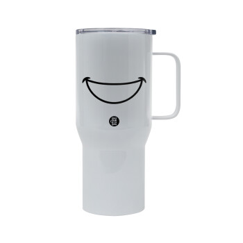 Big Smile, Mega Stainless steel Tumbler with lid, double wall 750L