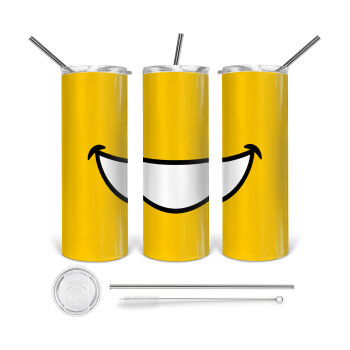 Big Smile, 360 Eco friendly stainless steel tumbler 600ml, with metal straw & cleaning brush