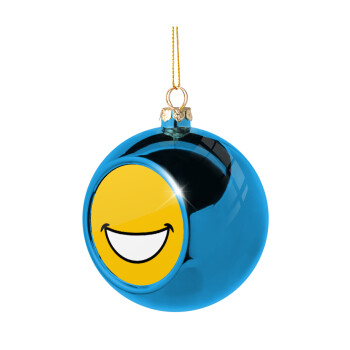 Big Smile, Blue Christmas tree ball ornament 8cm