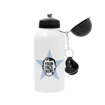 The office star CUSTOM, Metal water bottle, White, aluminum 500ml