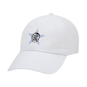 The office star CUSTOM, Καπέλο Ενηλίκων Baseball Λευκό 5-φύλλο (POLYESTER, ΕΝΗΛΙΚΩΝ, UNISEX, ONE SIZE)