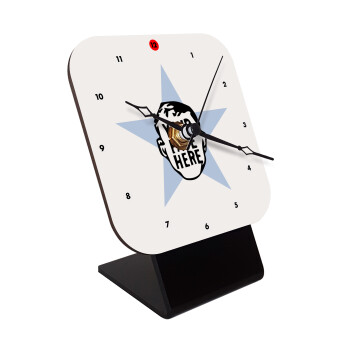 The office star CUSTOM, Quartz Wooden table clock with hands (10cm)