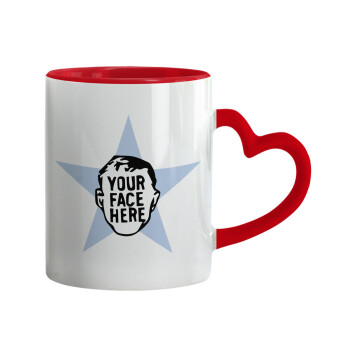 The office star CUSTOM, Mug heart red handle, ceramic, 330ml