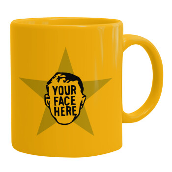 The office star CUSTOM, Κούπα, κεραμική κίτρινη, 330ml