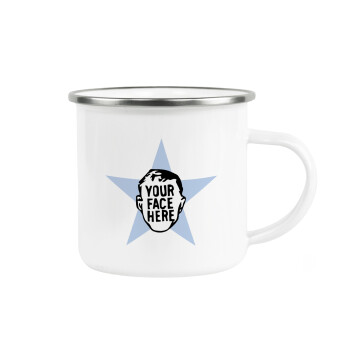 The office star CUSTOM, Metallic enamel cup white 360ml