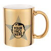 Mug ceramic, gold mirror, 330ml