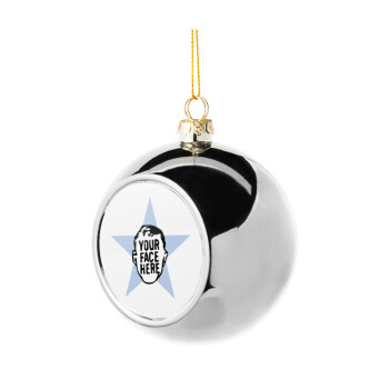 The office star CUSTOM, Silver 8cm Christmas tree ball ornament