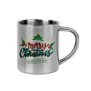 Merry Christmas green, Mug Stainless steel double wall 300ml
