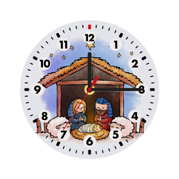 Nativity Jesus, Wooden wall clock (20cm)