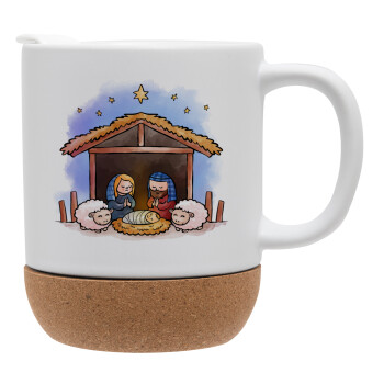 Nativity Jesus, Ceramic coffee mug Cork (MAT), 330ml (1pcs)