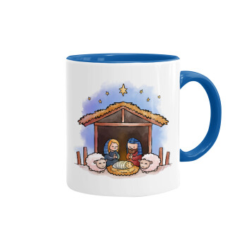 Nativity Jesus, Mug colored blue, ceramic, 330ml