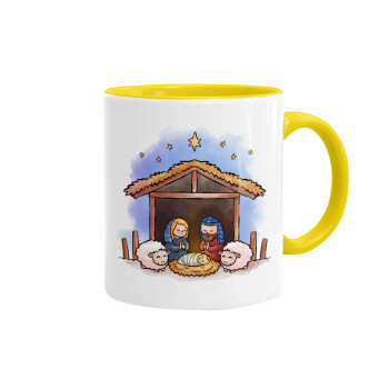 Nativity Jesus, Mug colored yellow, ceramic, 330ml