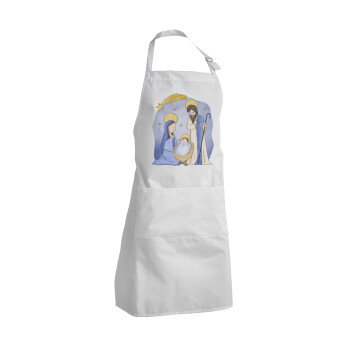 Nativity Jesus watercolor, Adult Chef Apron (with sliders and 2 pockets)