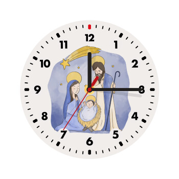 Nativity Jesus watercolor, Wooden wall clock (20cm)