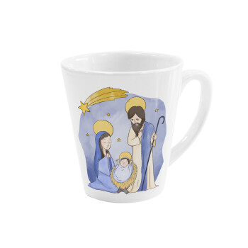 Nativity Jesus watercolor, Κούπα κωνική Latte Λευκή, κεραμική, 300ml