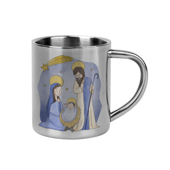 Nativity Jesus watercolor, Mug Stainless steel double wall 300ml