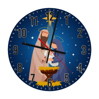 Η γέννηση του Ιησού Joseph and Mary, Ρολόι τοίχου ξύλινο (30cm)