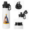 Metal water bottle with safety cap, aluminum 850ml