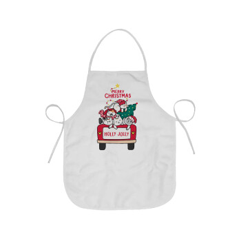 Merry Christmas cats in car, Chef Apron Short Full Length Adult (63x75cm)