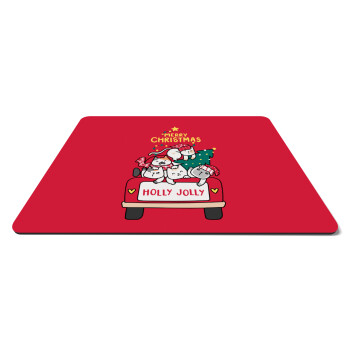 Merry Christmas cats in car, Mousepad rect 27x19cm