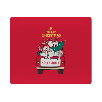 Merry Christmas cats in car, Mousepad rect 23x19cm