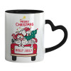 Mug heart black handle, ceramic, 330ml