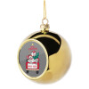 Golden Christmas tree ball ornament 8cm