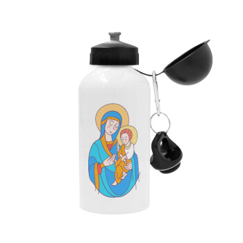 Mary, mother of Jesus, Μεταλλικό παγούρι νερού, Λευκό, αλουμινίου 500ml