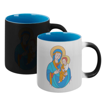 Mary, mother of Jesus, Κούπα Μαγική εσωτερικό μπλε, κεραμική 330ml που αλλάζει χρώμα με το ζεστό ρόφημα (1 τεμάχιο)