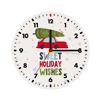 Sweet holiday wishes, Wooden wall clock (20cm)