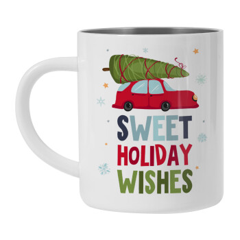 Sweet holiday wishes, Mug Stainless steel double wall 450ml