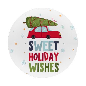 Sweet holiday wishes, Mousepad Round 20cm