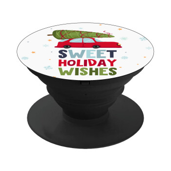 Sweet holiday wishes, Phone Holders Stand  Black Hand-held Mobile Phone Holder