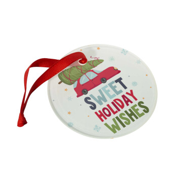 Sweet holiday wishes, Christmas ornament glass 9cm