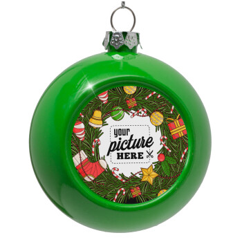 PHOTO Christmas twitch, Green Christmas tree ornament bauble 8cm