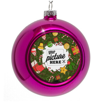 PHOTO Christmas twitch, Purple Christmas tree ornament bauble 8cm