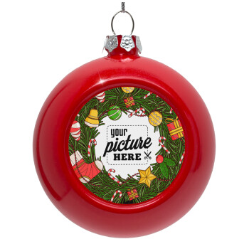 PHOTO Christmas twitch, Red Christmas tree ornament bauble 8cm