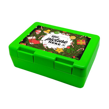 PHOTO Christmas twitch, Children's cookie container GREEN 185x128x65mm (BPA free plastic)