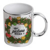 Mug ceramic, silver mirror, 330ml