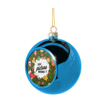 PHOTO Christmas twitch, Blue Christmas tree ball ornament 8cm