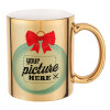 Mug ceramic, gold mirror, 330ml