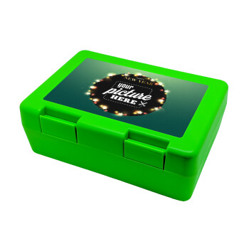 PHOTO xmas lights, Children's cookie container GREEN 185x128x65mm (BPA free plastic)
