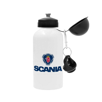 Scania, Metal water bottle, White, aluminum 500ml