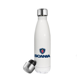 Scania, Metal mug thermos White (Stainless steel), double wall, 500ml