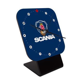 Scania, Quartz Wooden table clock with hands (10cm)