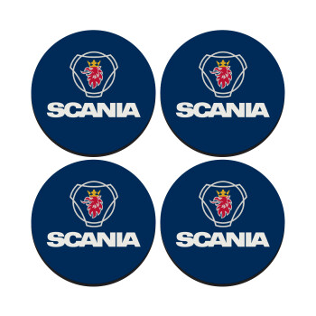 Scania, SET of 4 round wooden coasters (9cm)